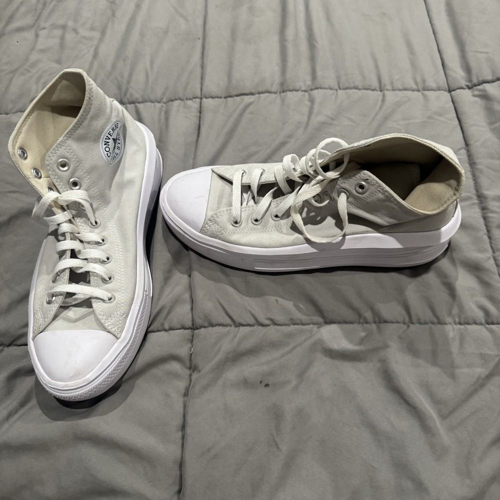 Converse Chuck Taylor A07579C All Star Hi Platform Womens Size 11 Gray White